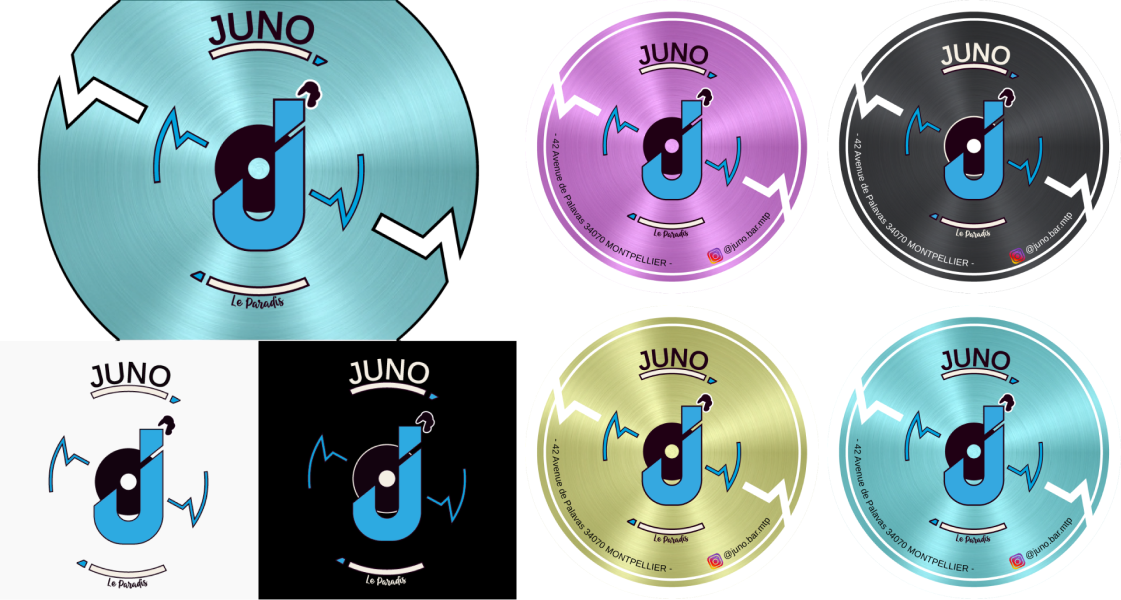 Charte graphique du JUNO avec le logo et autres élément graphique